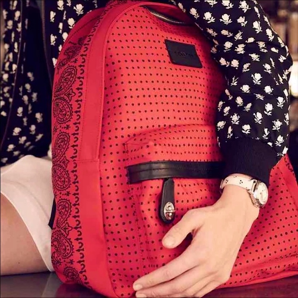 Coach Red Bandit dot campus canvas backpack 🎒